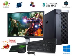 Dell Precision T7810 : Chip Xeon E5-2680 V4 (2 Cpu ) + 32 Gb + SSD 512 Gb + Vga 1650 4Gb + Màn Hình 24 inch