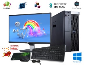 Dell Precision T3610: Xeon E5-2680 + 32GB + SSD 512 Gb + Vga 1650 4Gb + Màn Hình 24 inch